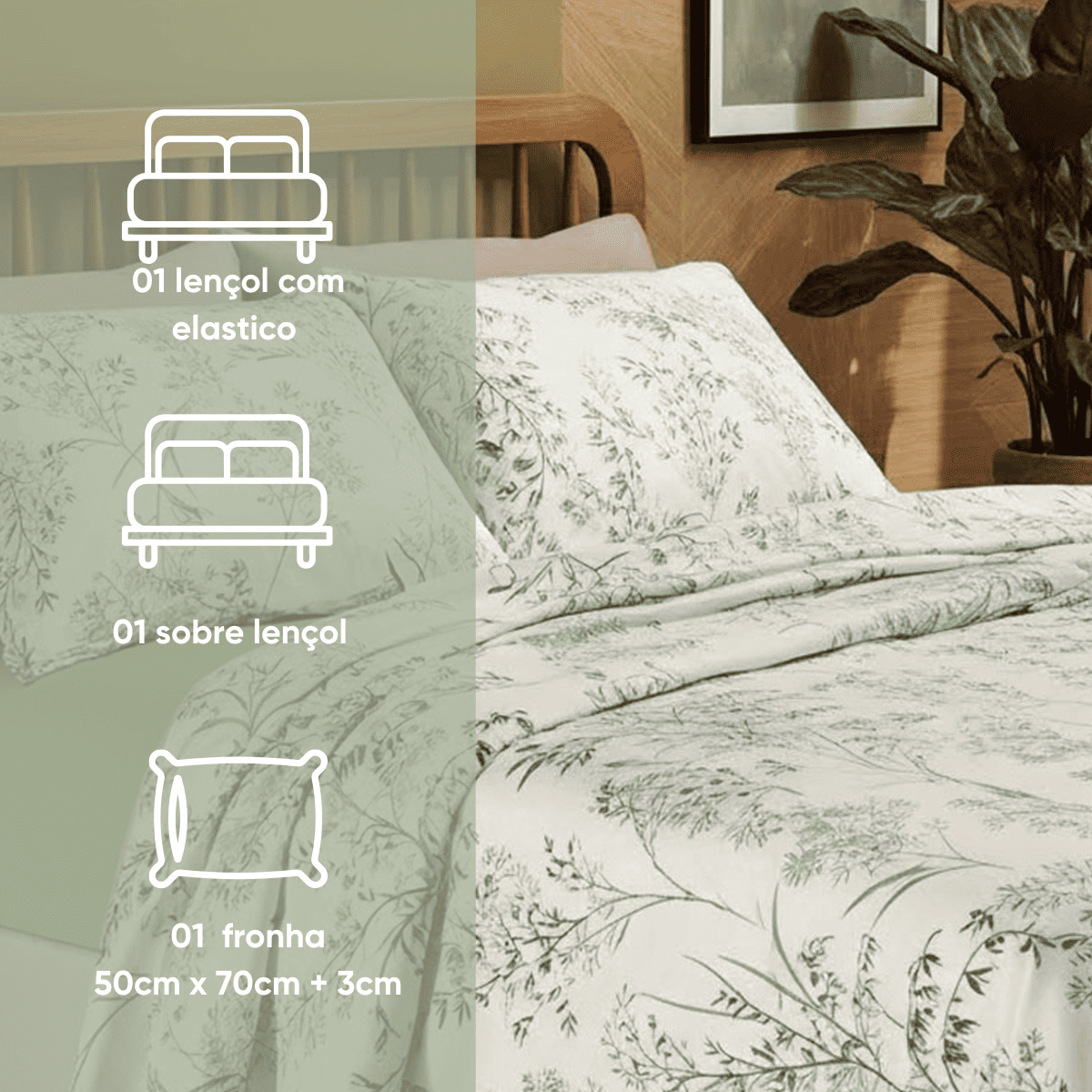 jogo de cama estampa delicada charme appel home stone 3