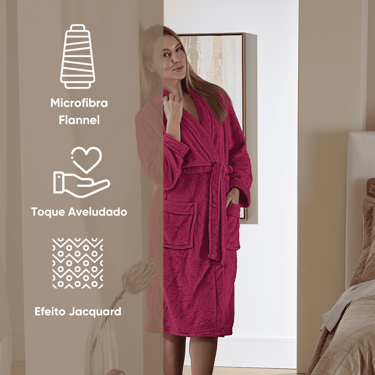 18 roupao termico microfibra flannel bolso lady