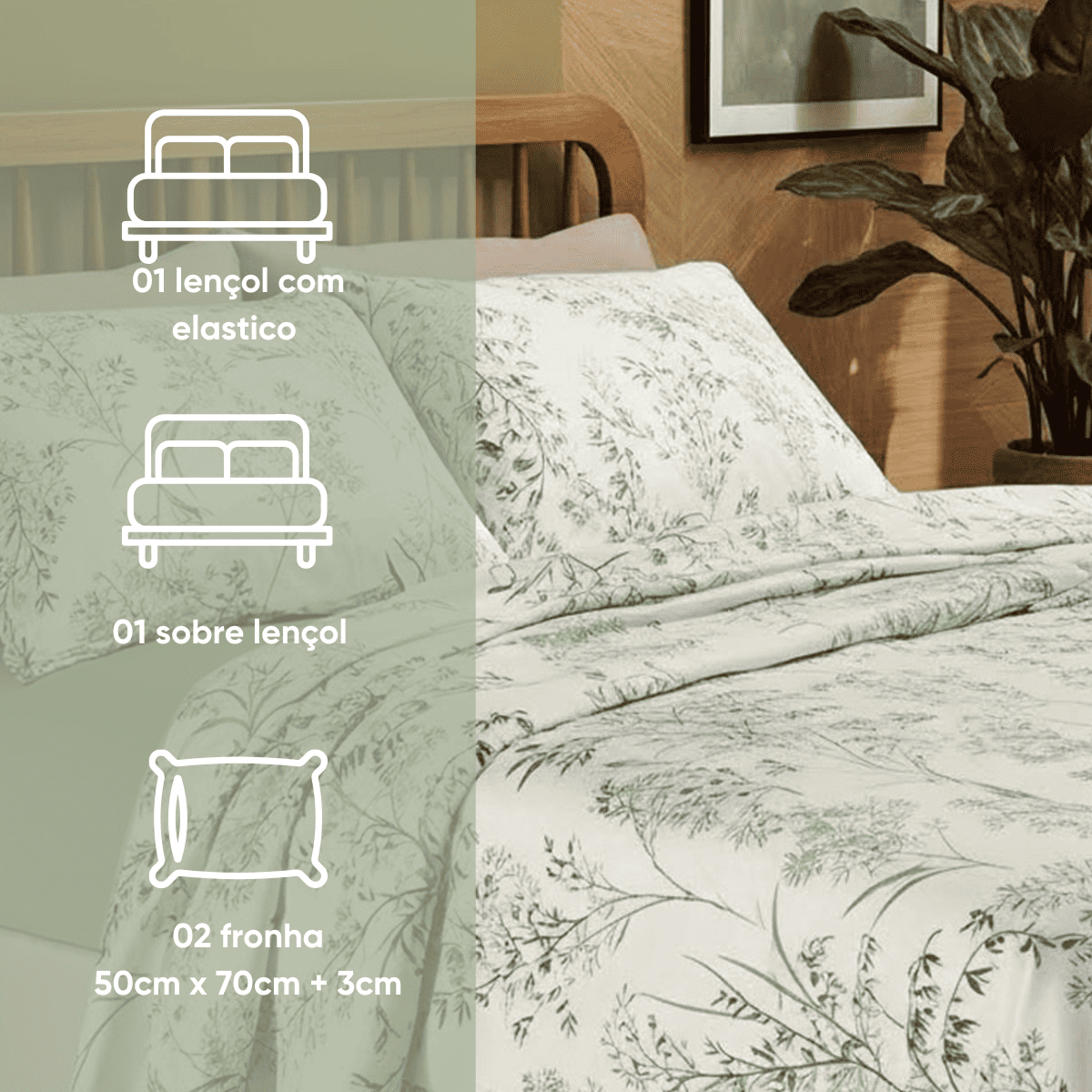 02 jogo de cama casal topmalhas 100 algodao lencol elastico