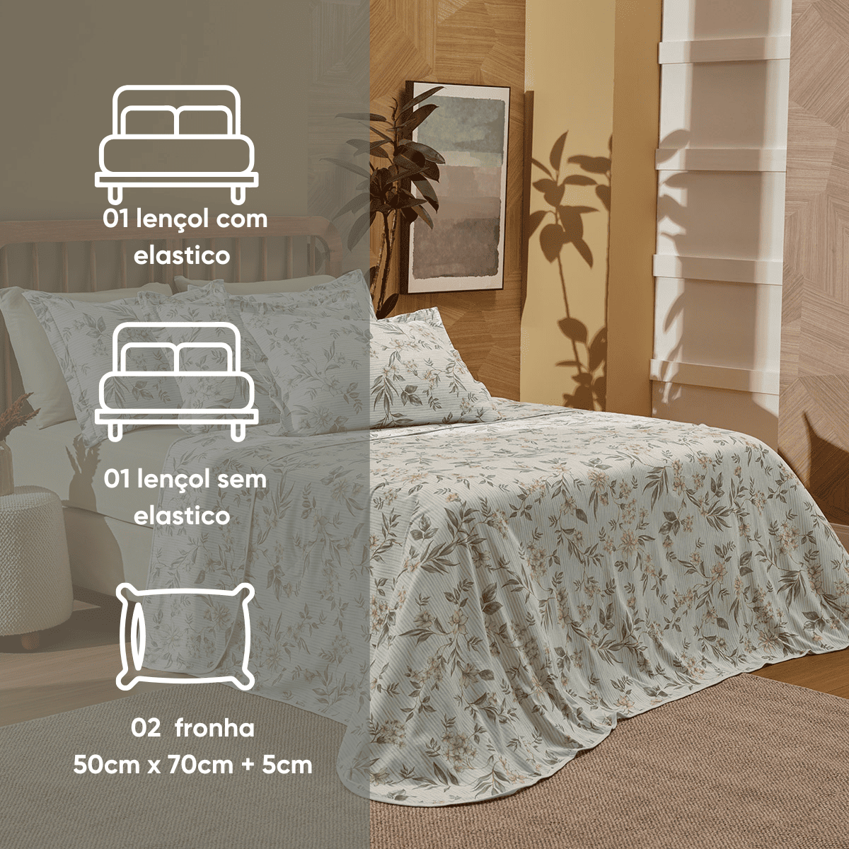 05 jogo de cama casal topmalhas 100 algodao lencol elastico