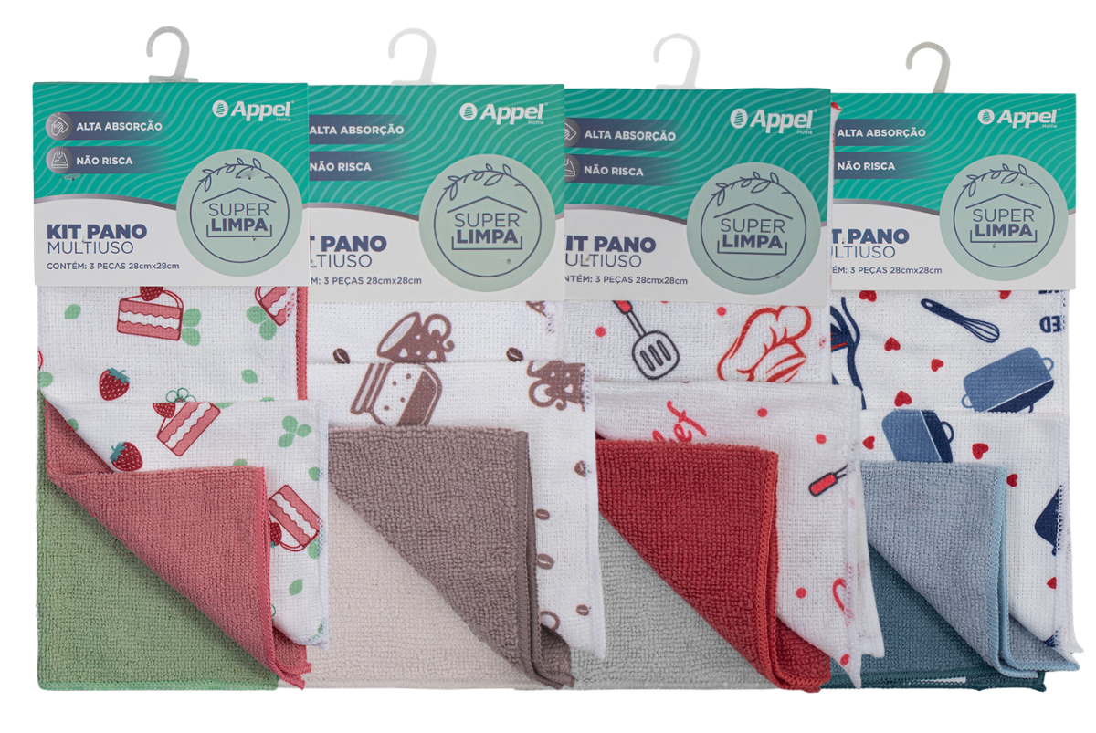 Kit 3 Panos Multiuso Estampado