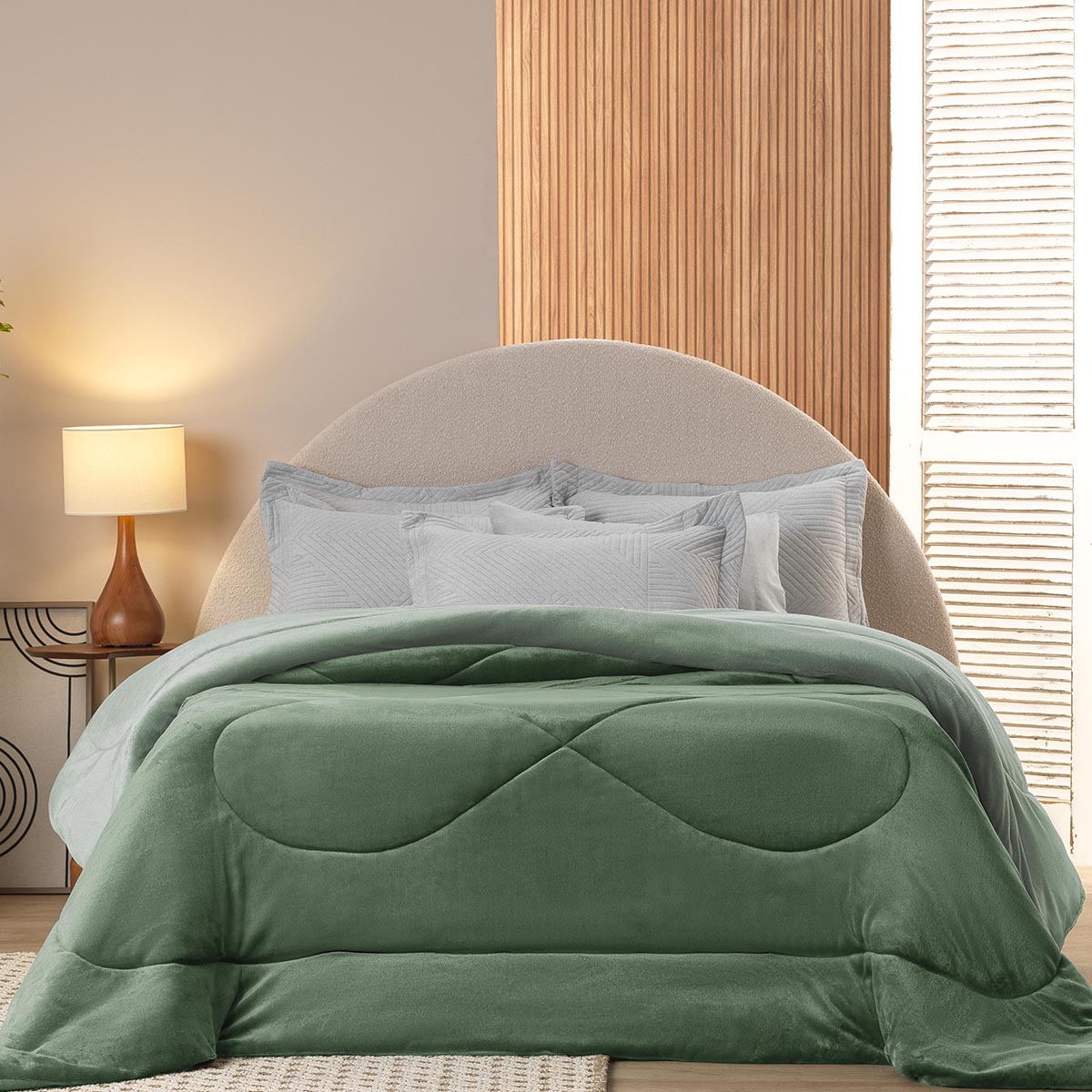 edredom plush flannel comfort ambiente verde herbal