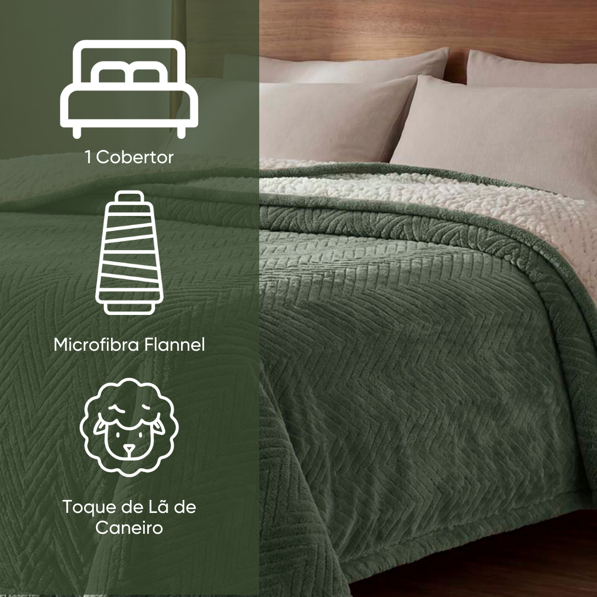 manta flannel classic colors grafite detalhes faixa 2