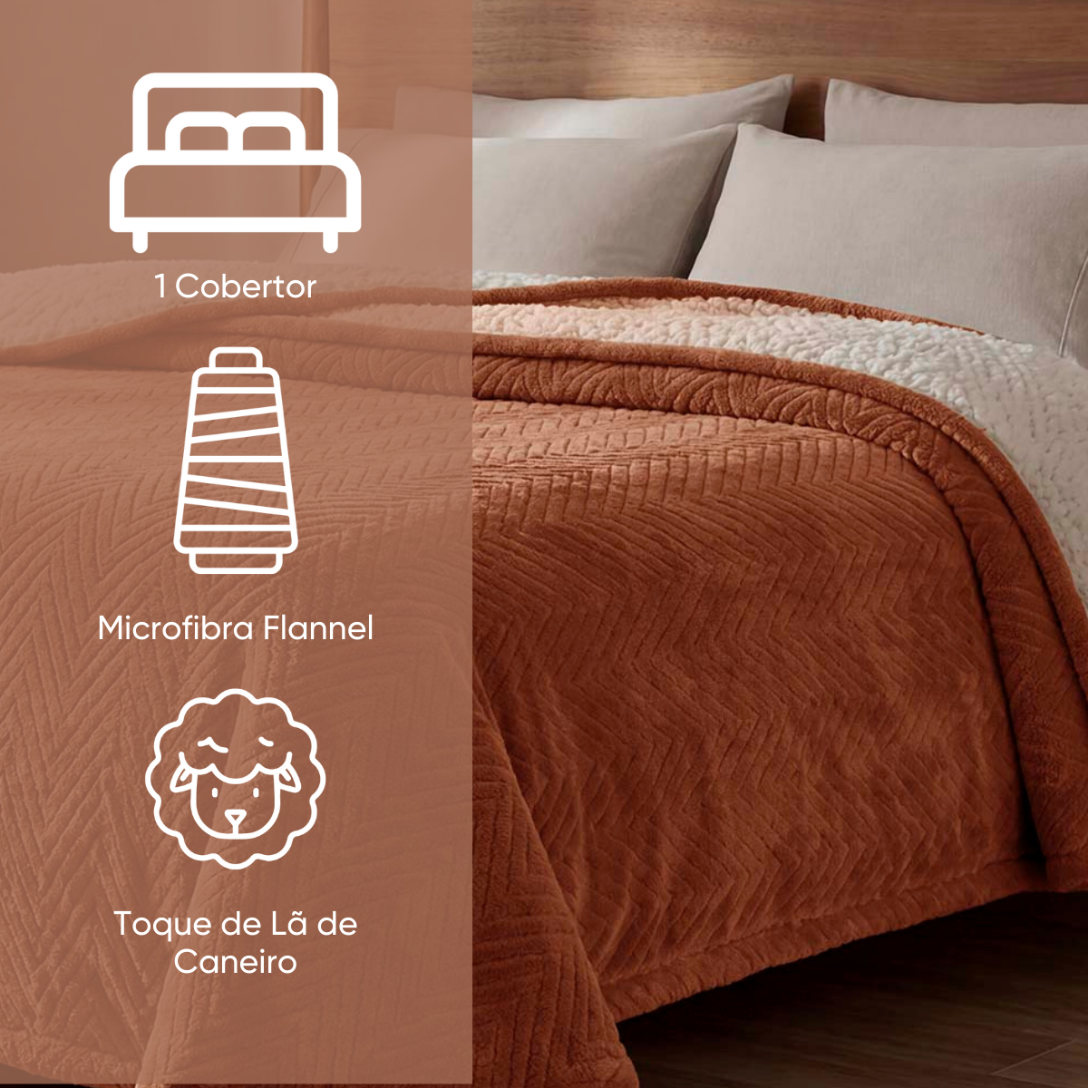 manta flannel classic colors grafite detalhes faixa 4