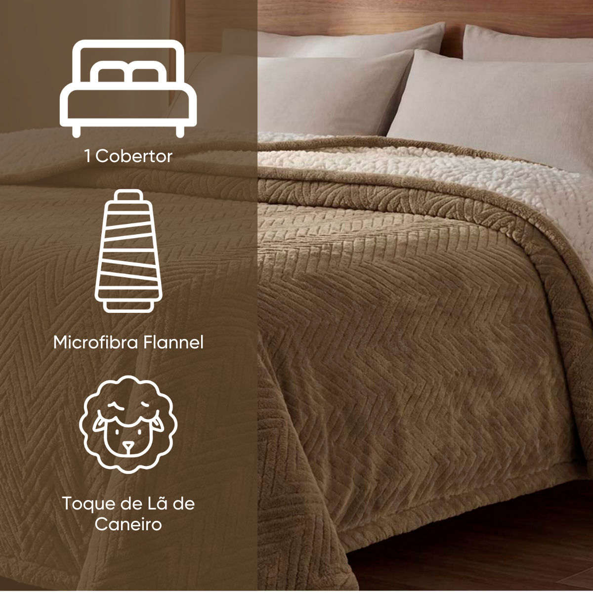 manta flannel classic colors grafite detalhes faixa