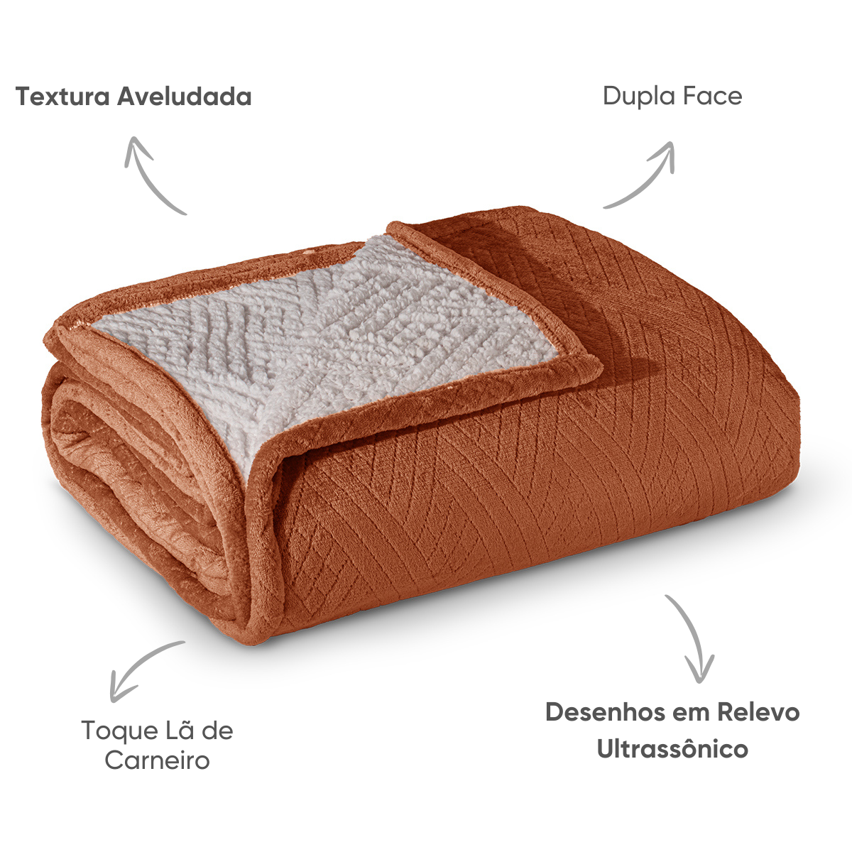 manta flannel classic colors grafite detalhes setas 4