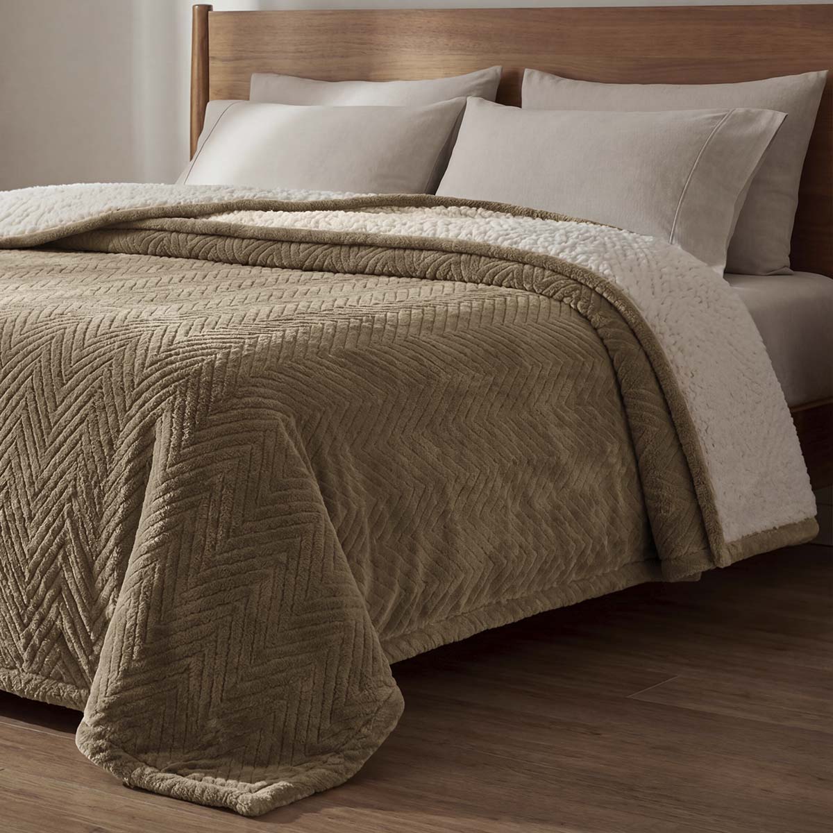 cobertor sherpa glamour ambiente caramelo