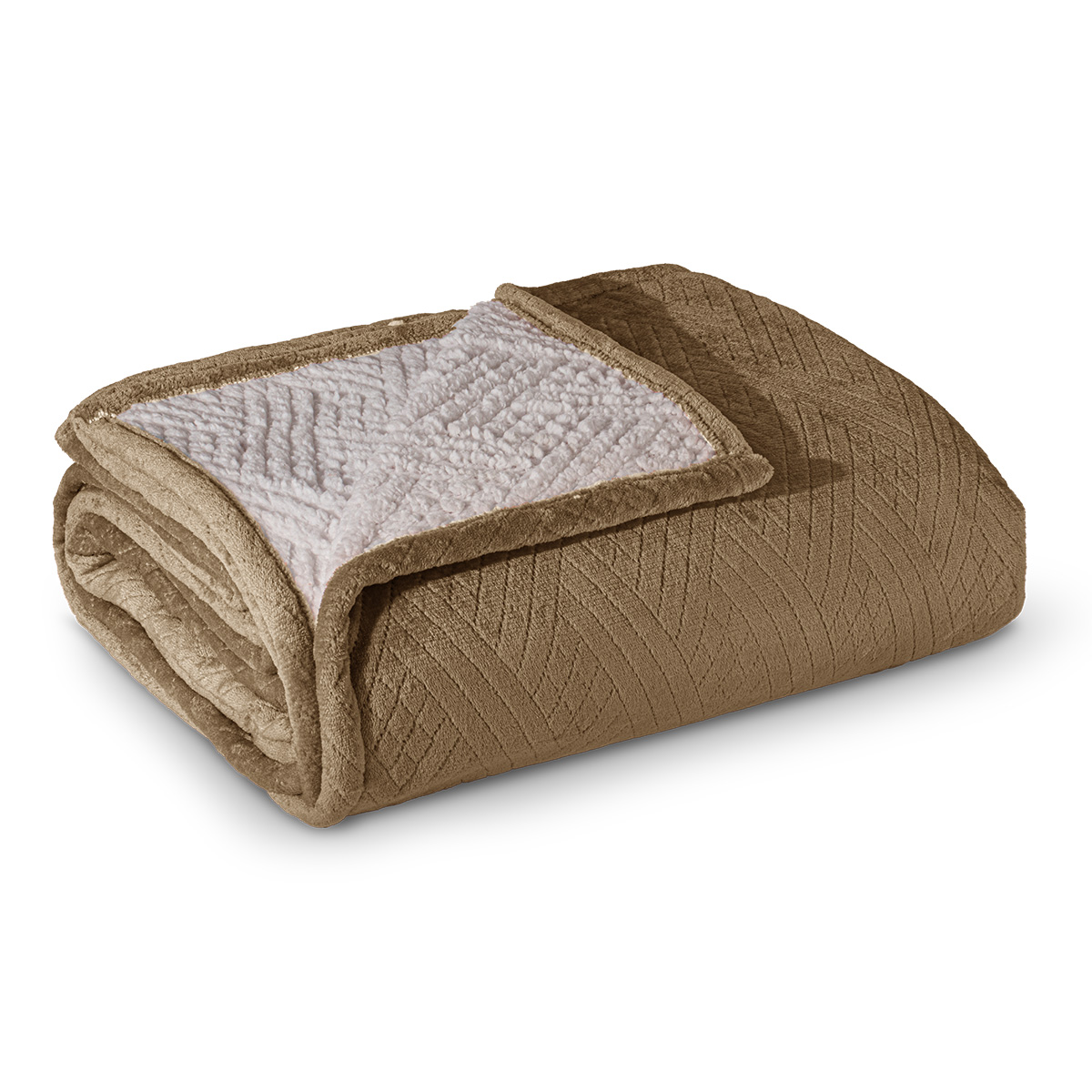 cobertor sherpa glamour still caramelo
