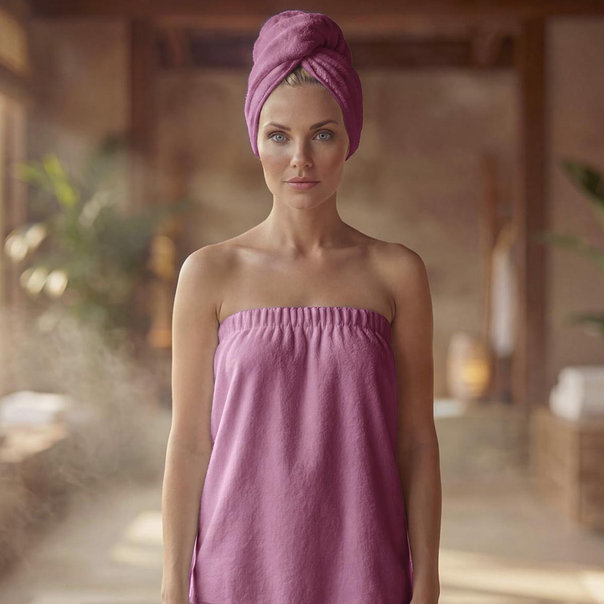 kit saida de banho cor rosa escuro