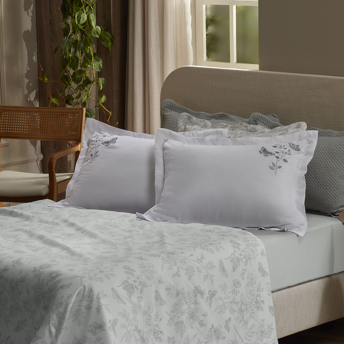 jogo de cama combinatto ambiente botanique