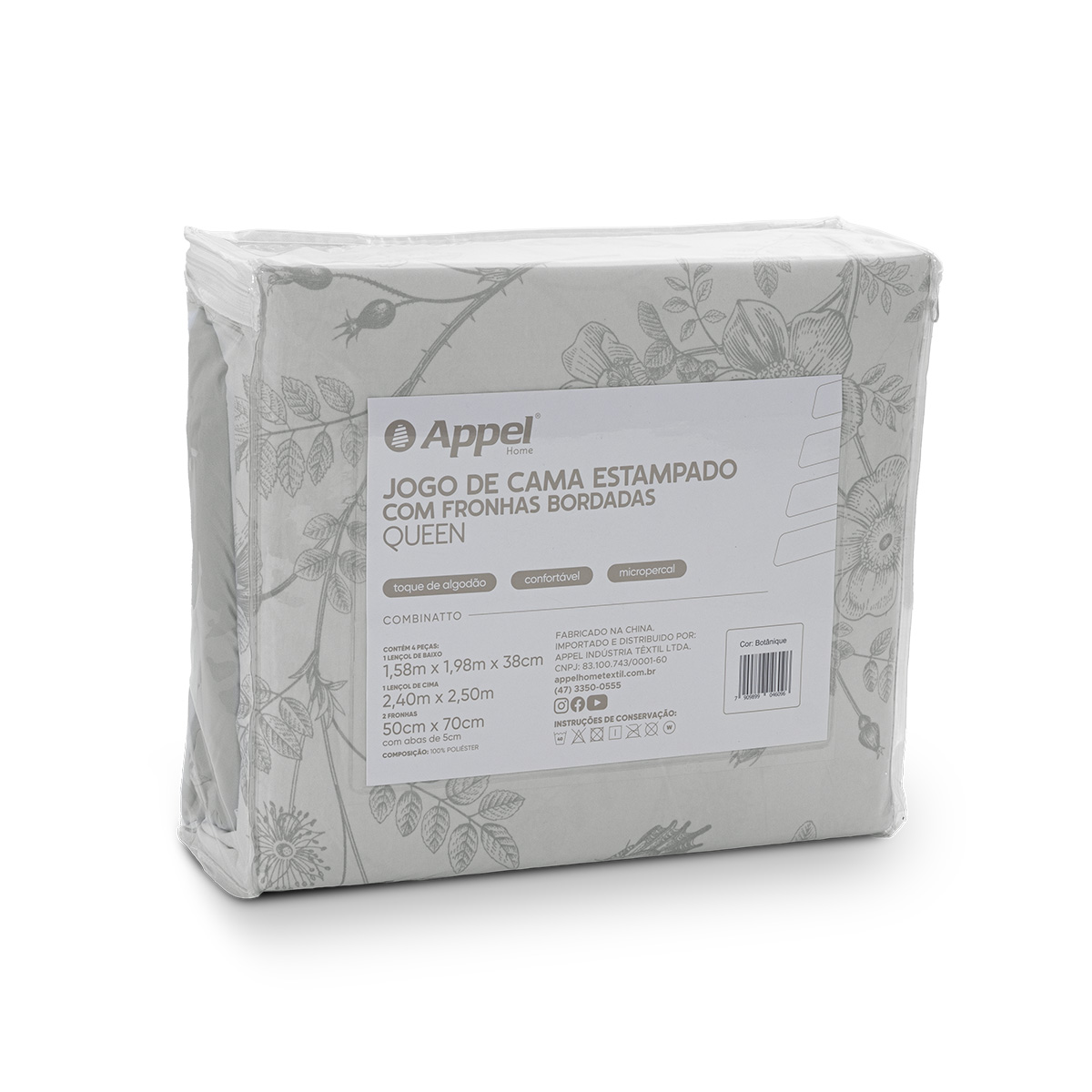 jogo de cama combinatto embalagem botanique