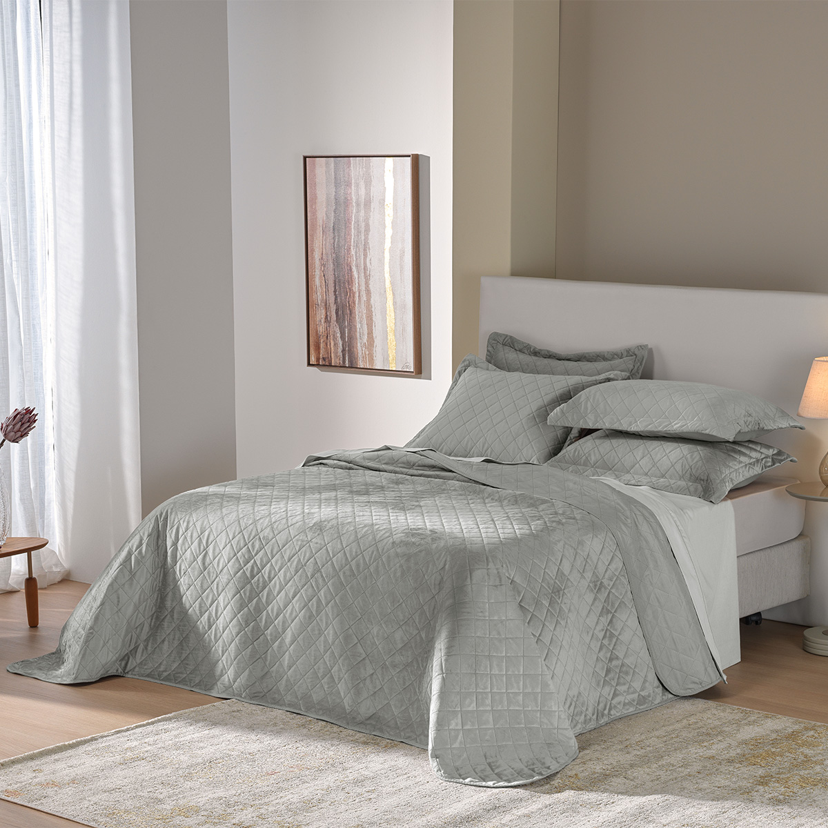 kit colcha velvet ambiente 2023 prata