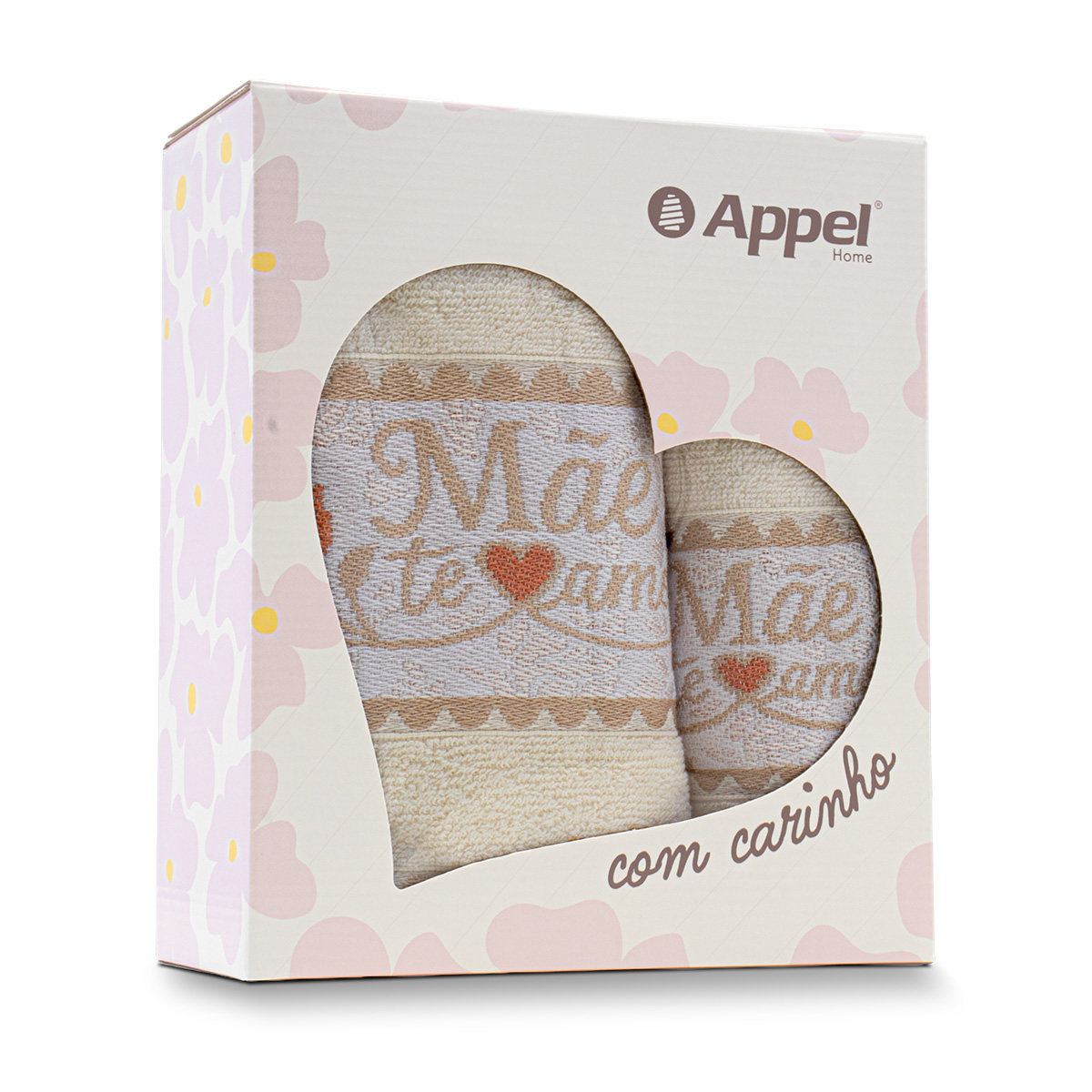 toalha dia das maes jogo 2 pecas caixinha still rosas perola