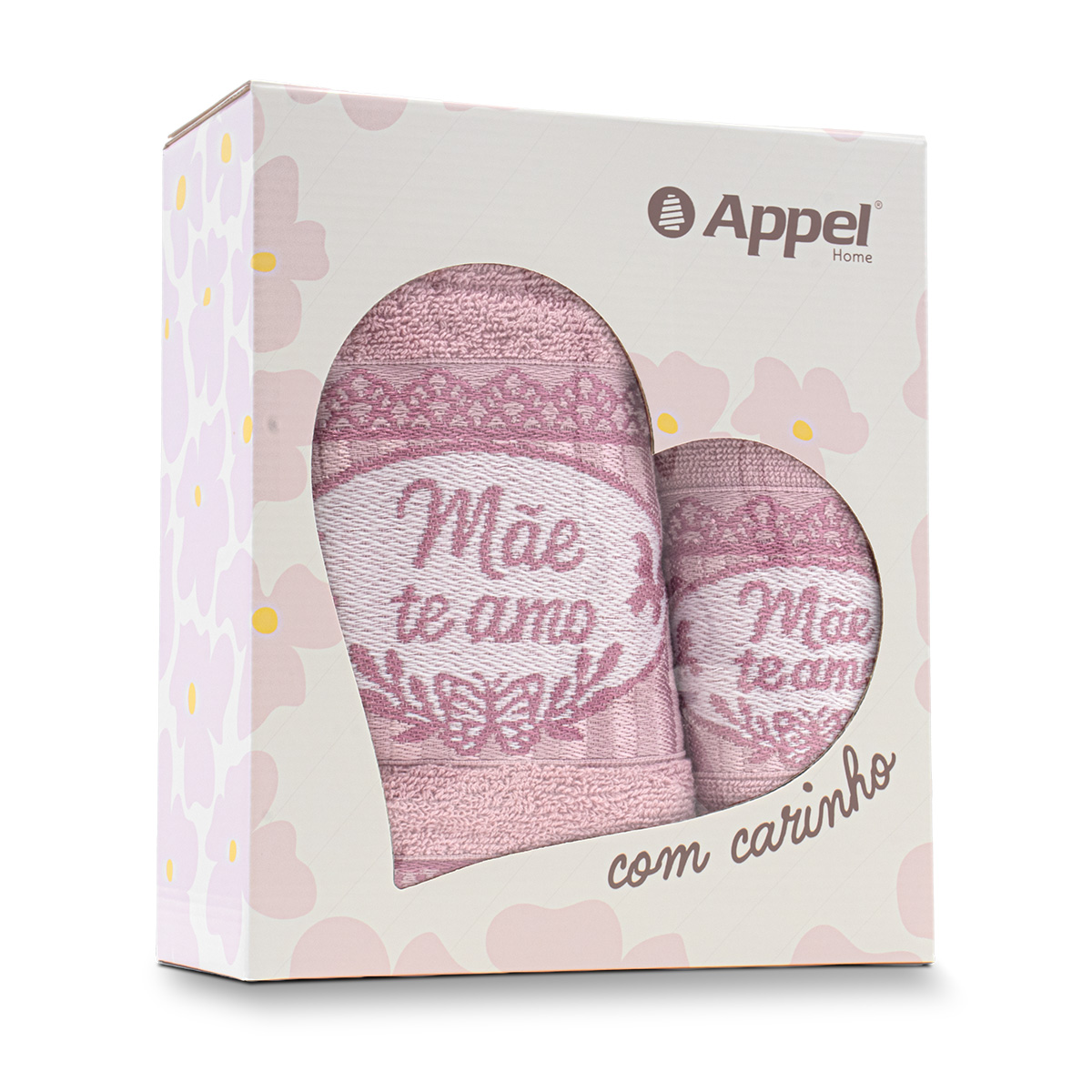 toalha dia das maes jogo 2 pecas caixinha still borboletas rosa liz