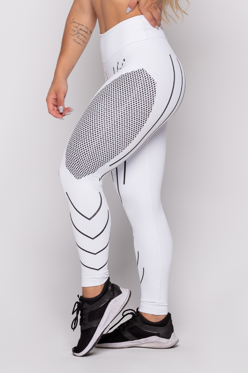 04 calca legging fitness compressao branca com preta poliamida