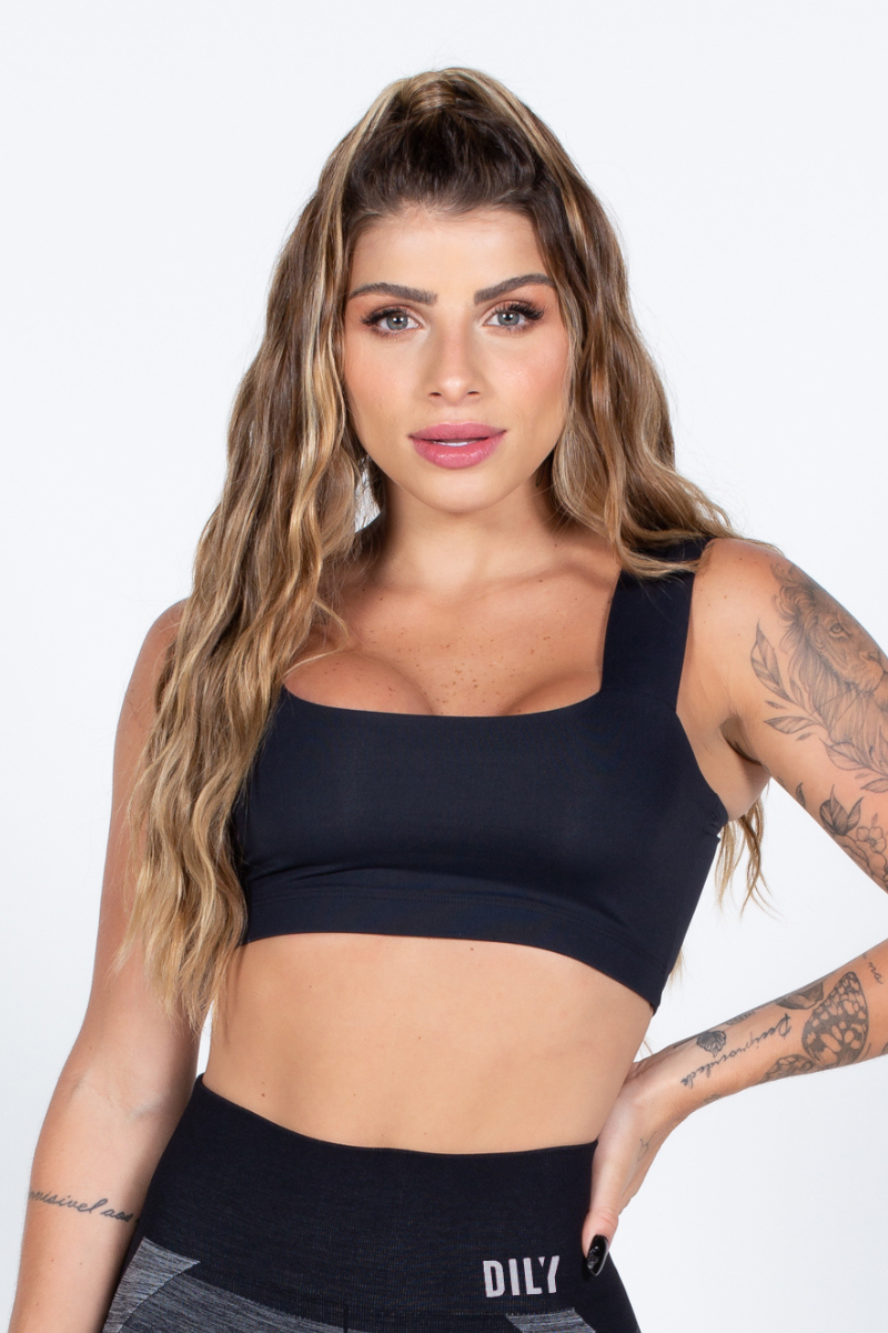 03 cropped top fitness poliamida faixa preto