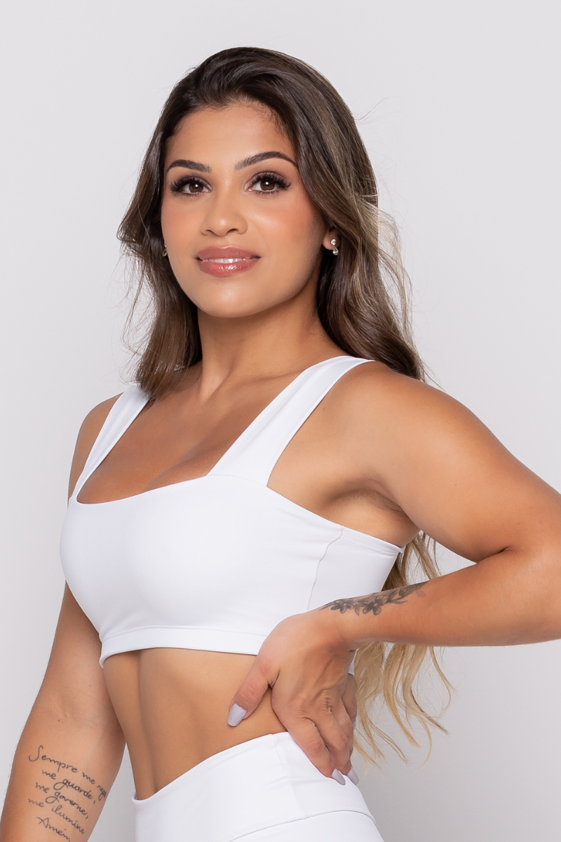 03 cropped top fitness poliamida faixa branco