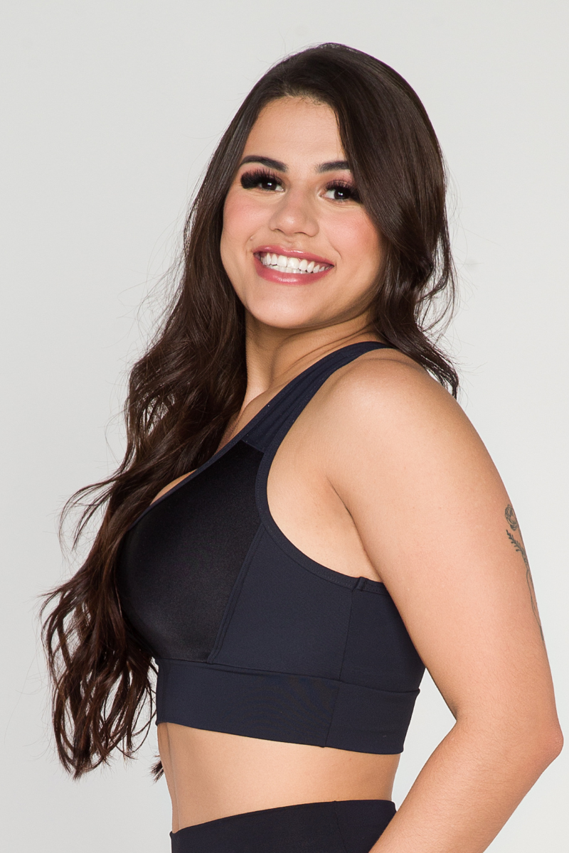 02 top fitness poliamida nadador com recorte em metalic preto