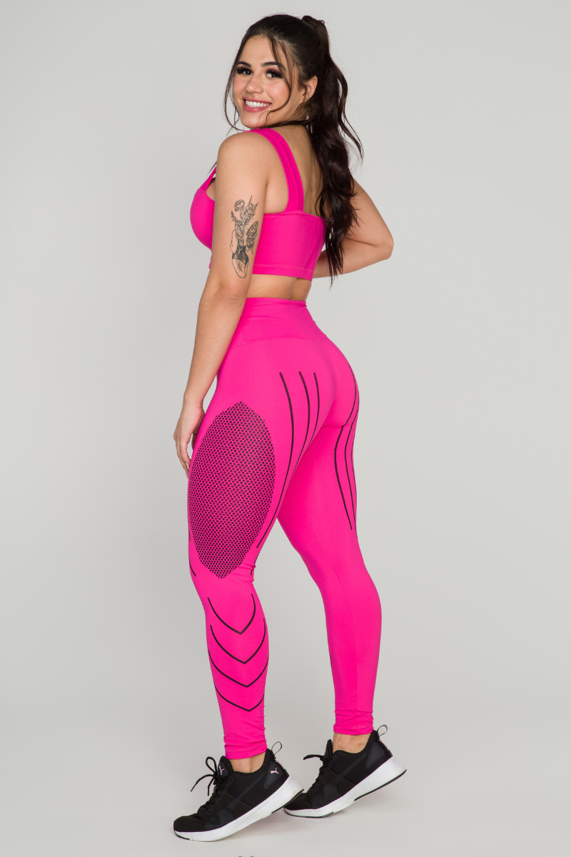 07 cropped top fitness poliamida faixa rosa pink