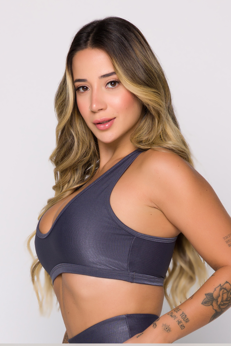 07 top fitness canelado nadador com bojo removivel malbec