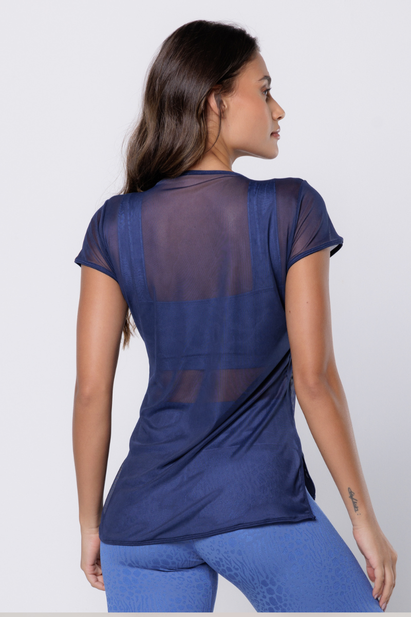 01 blusa tule mullet com manga abertura lateral azul marinho