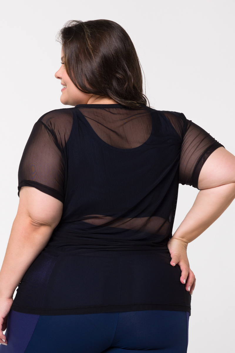 02 blusa tule preta plus size