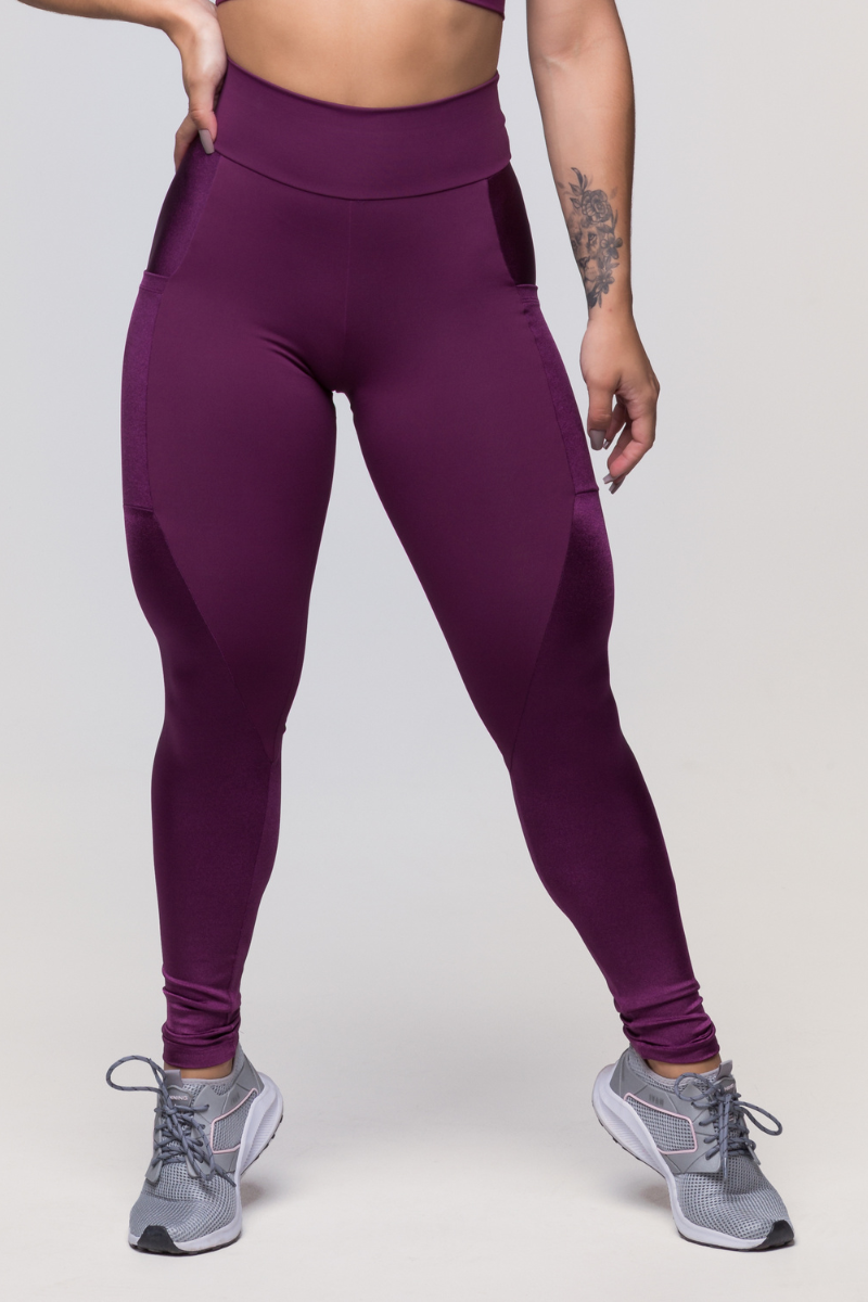 06 calca legging fitness poliamida metalic malbec com bolso