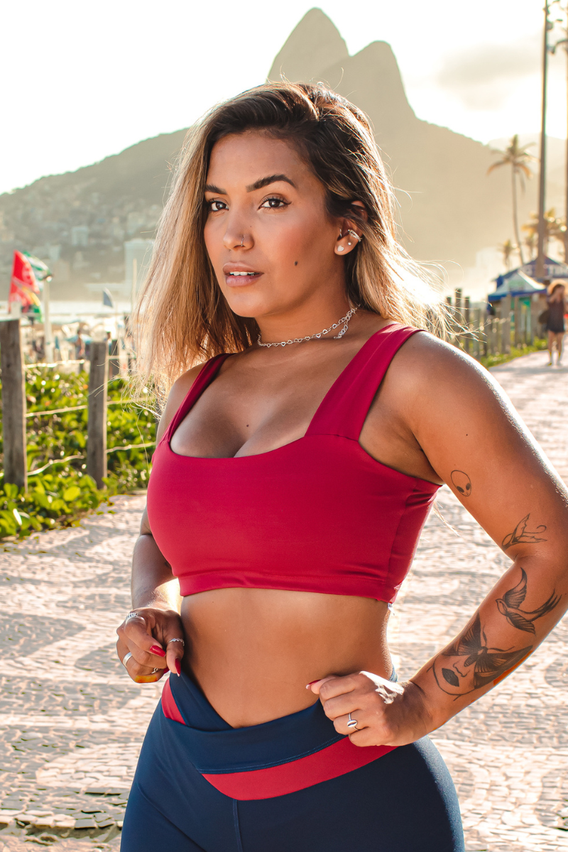 01 cropped top fitness poliamida faixa valentino