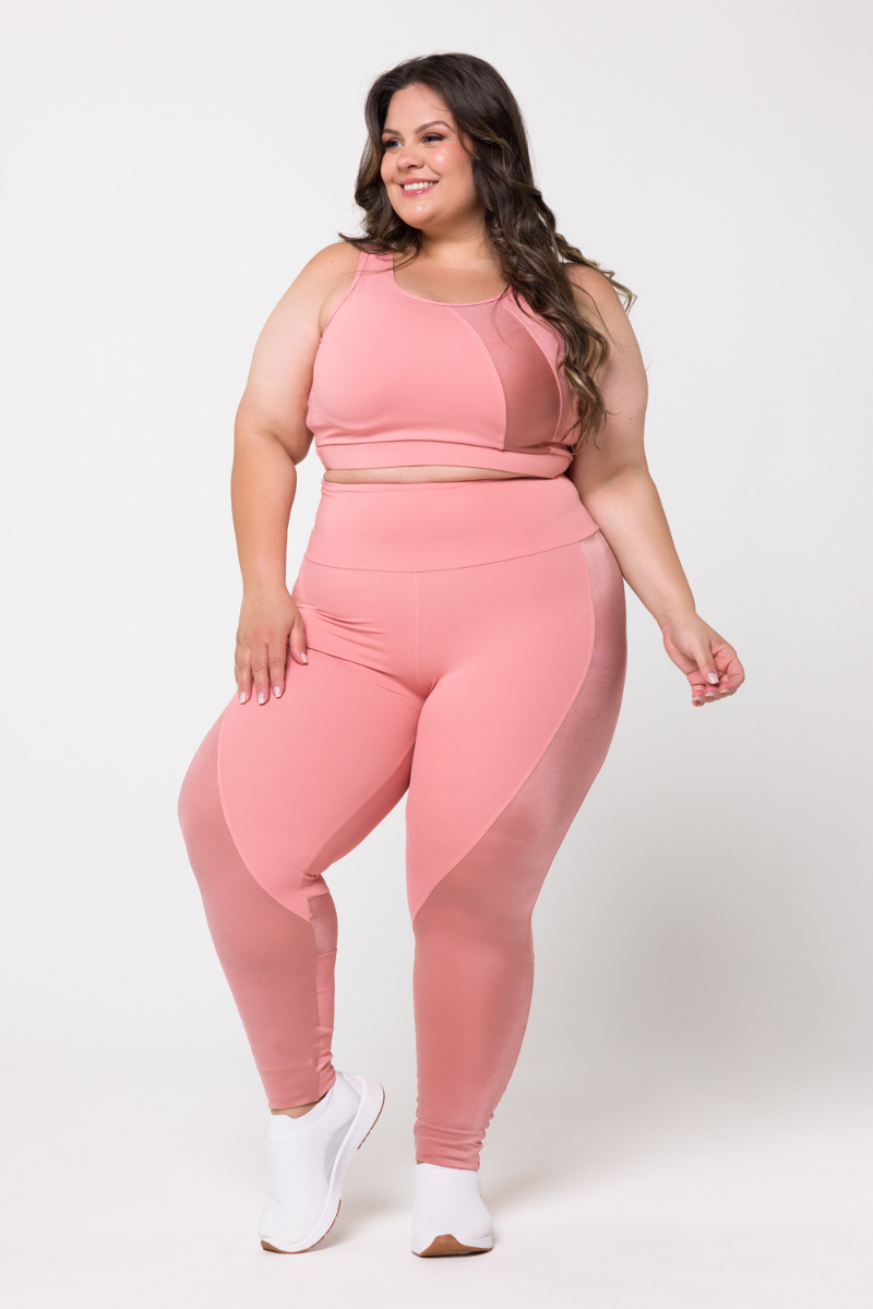 01 calca legging poliamida pluz size rosa claro com recortes metalic