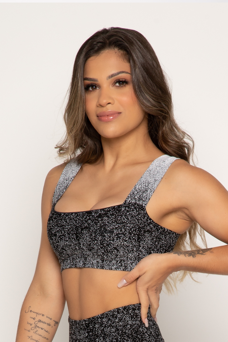 02 cropped fitness faixa jacquard degrade preto com btanco