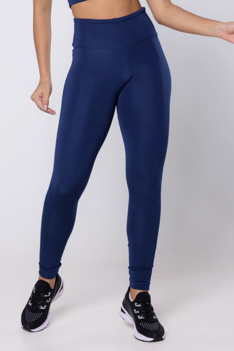 01 calca legging fitness basica azul marinho