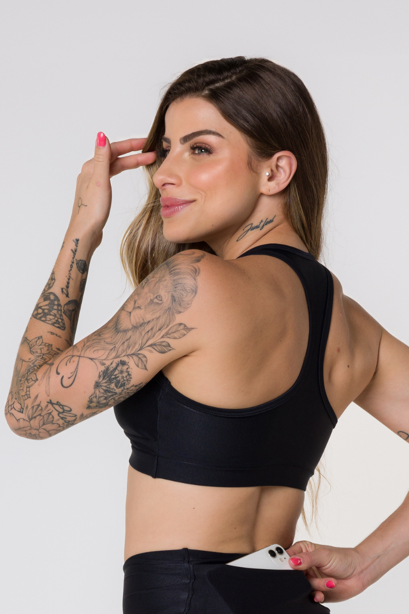 04 top fitness canelado nadador com bojo removivel preto