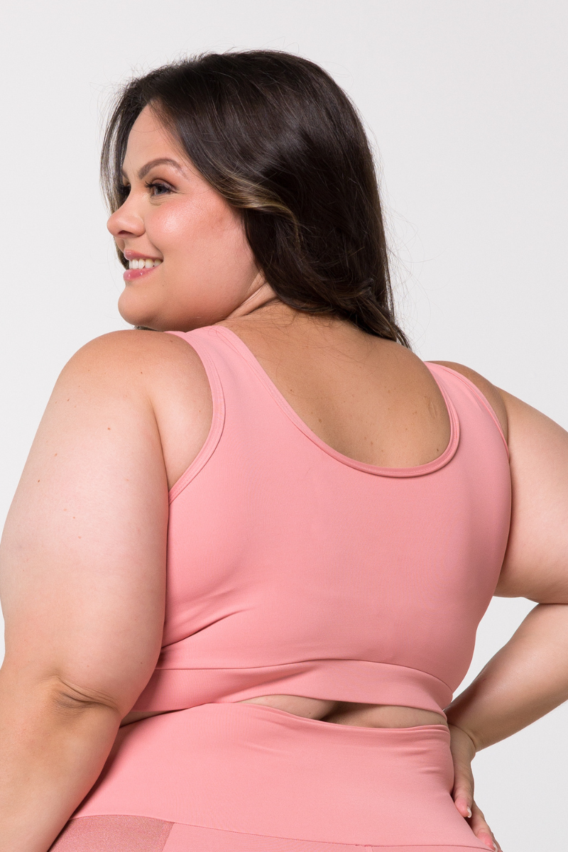 03 top fitness plus size poliamida com recorte rosa