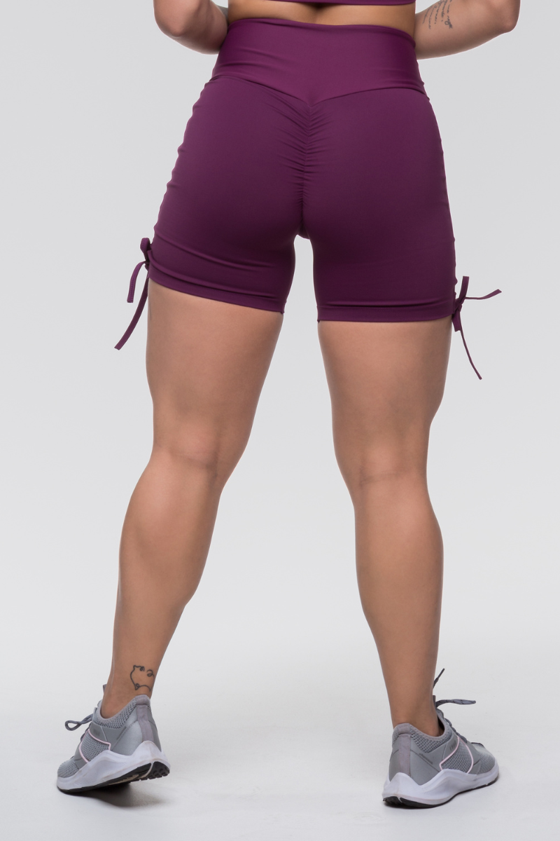 04 short fitness poliamida levanta bumbum malbec com regulagem