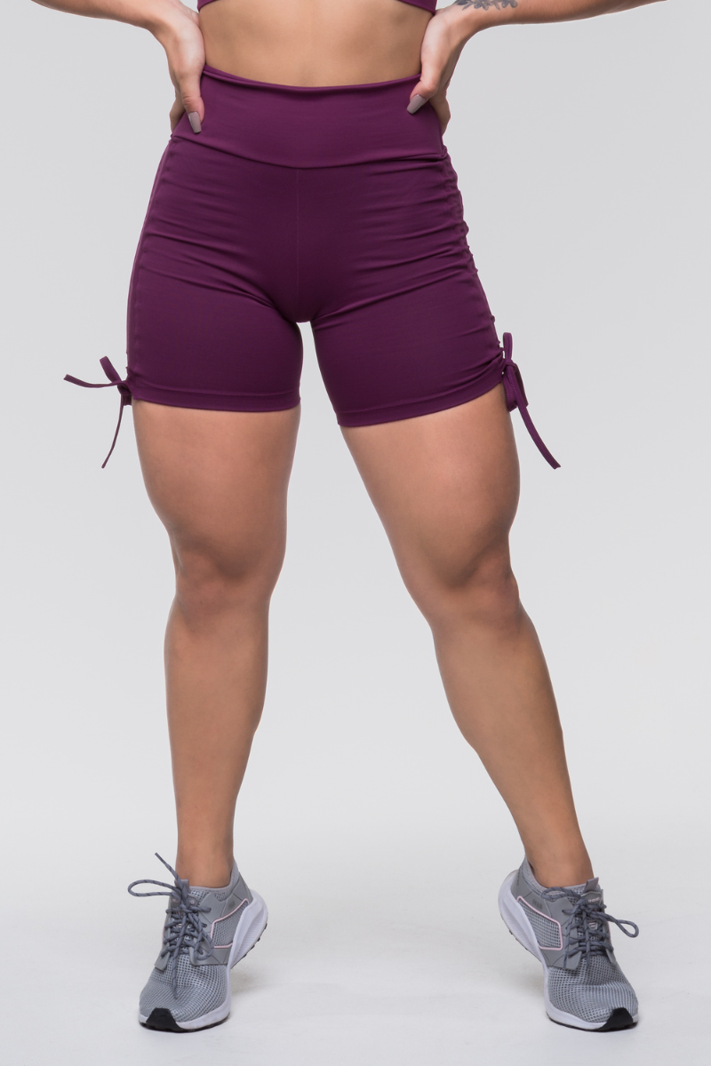 06 short fitness poliamida levanta bumbum malbec com regulagem