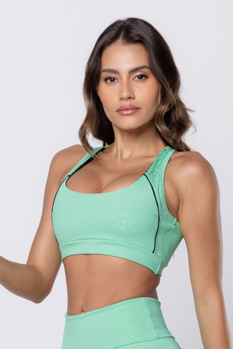 02 top fitness poliamida jacquard verde com vivo old mint