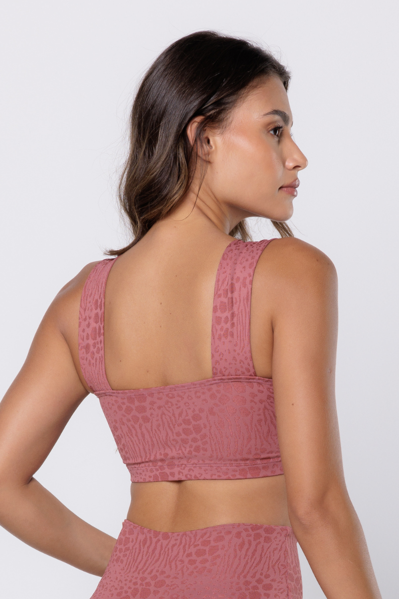 05 cropped fitness faixa jacquard feline blush