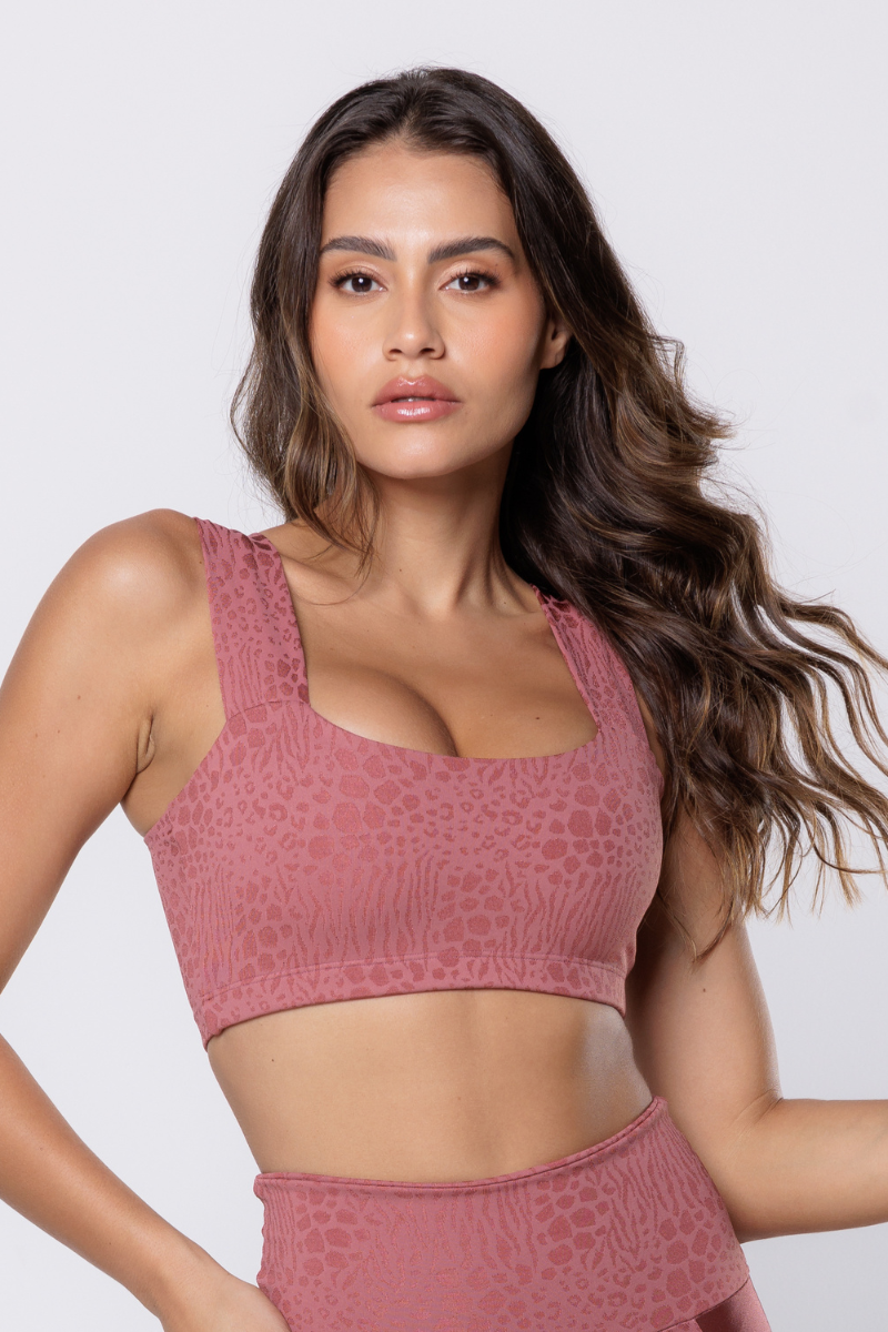 07 cropped fitness faixa jacquard feline blush