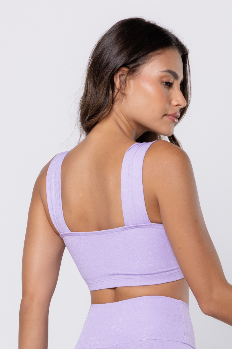 06 cropped top fitness poliamida faixa jacquard lilas