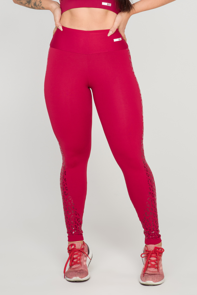 04 calca legging poliamida vermelha silk animal print