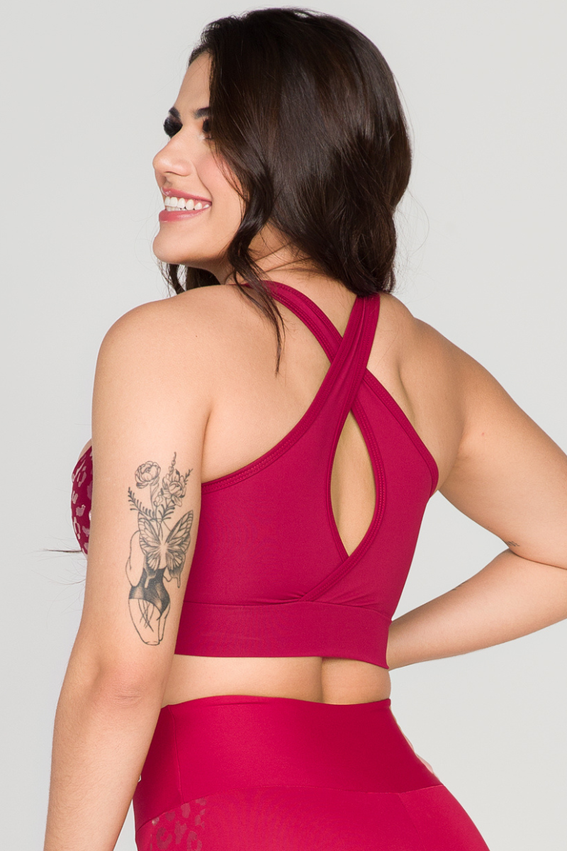 01 top cruzado poliamida vermelho silk animal print