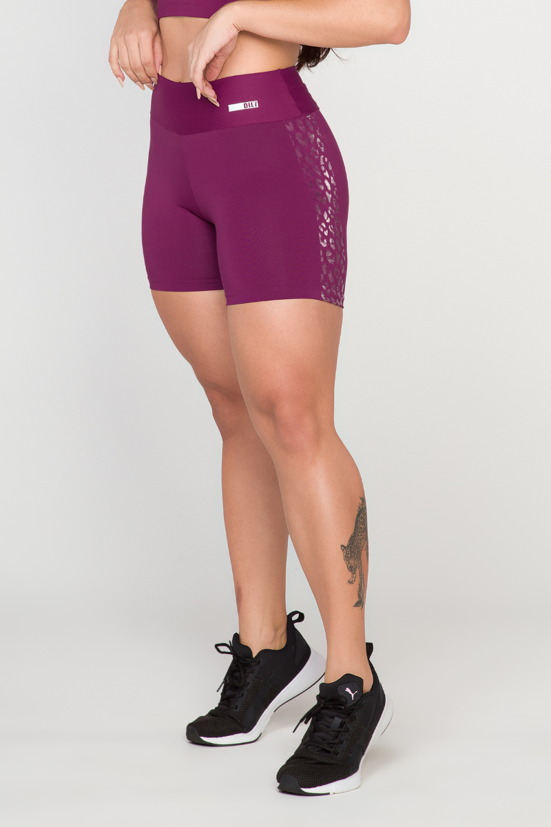 04 short fitness malbec com silk animal print