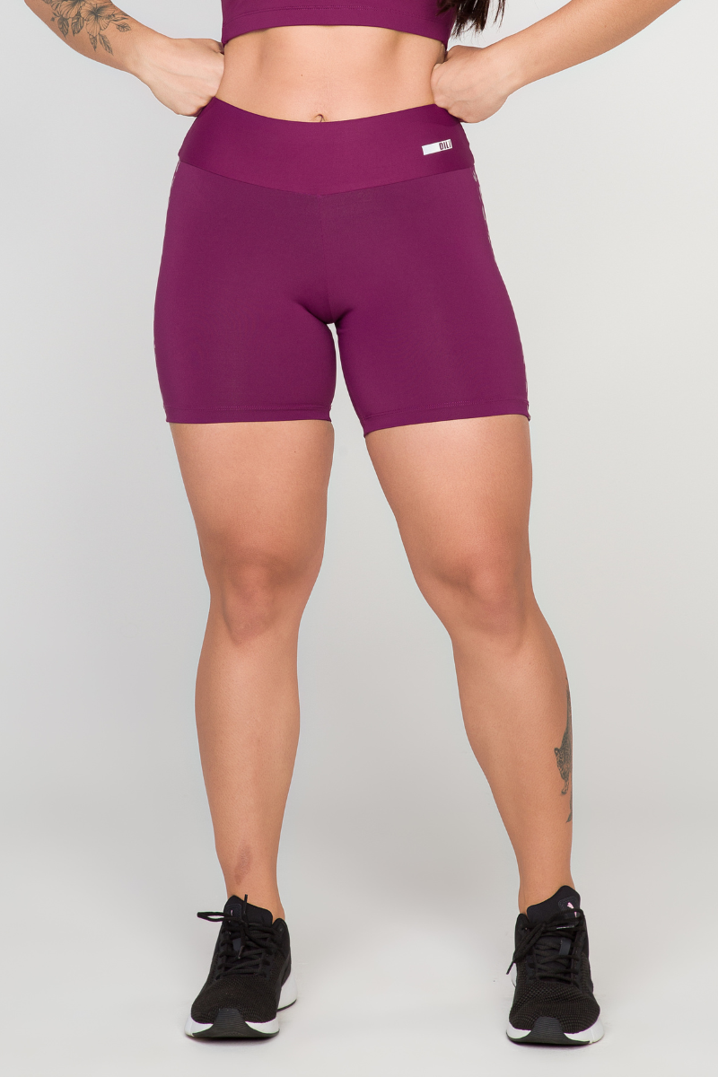 05 short fitness malbec com silk animal print