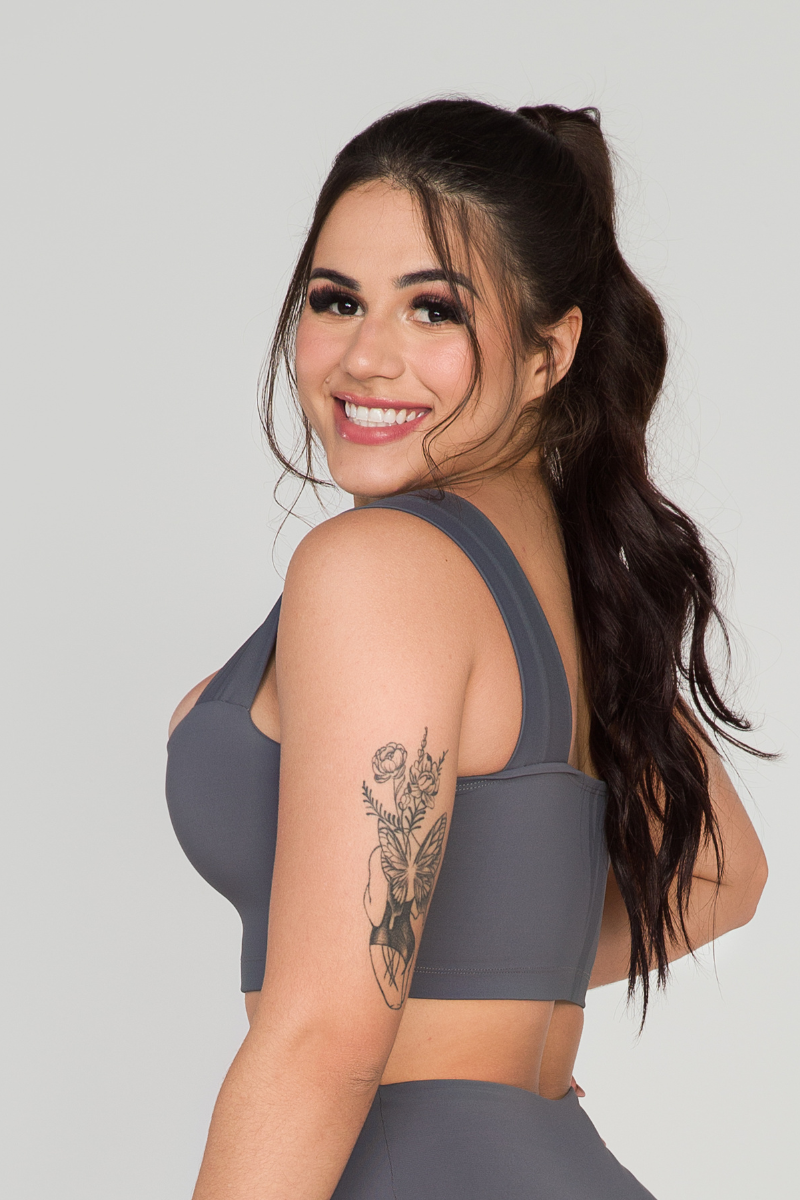 03 cropped top fitness poliamida faixa cinza