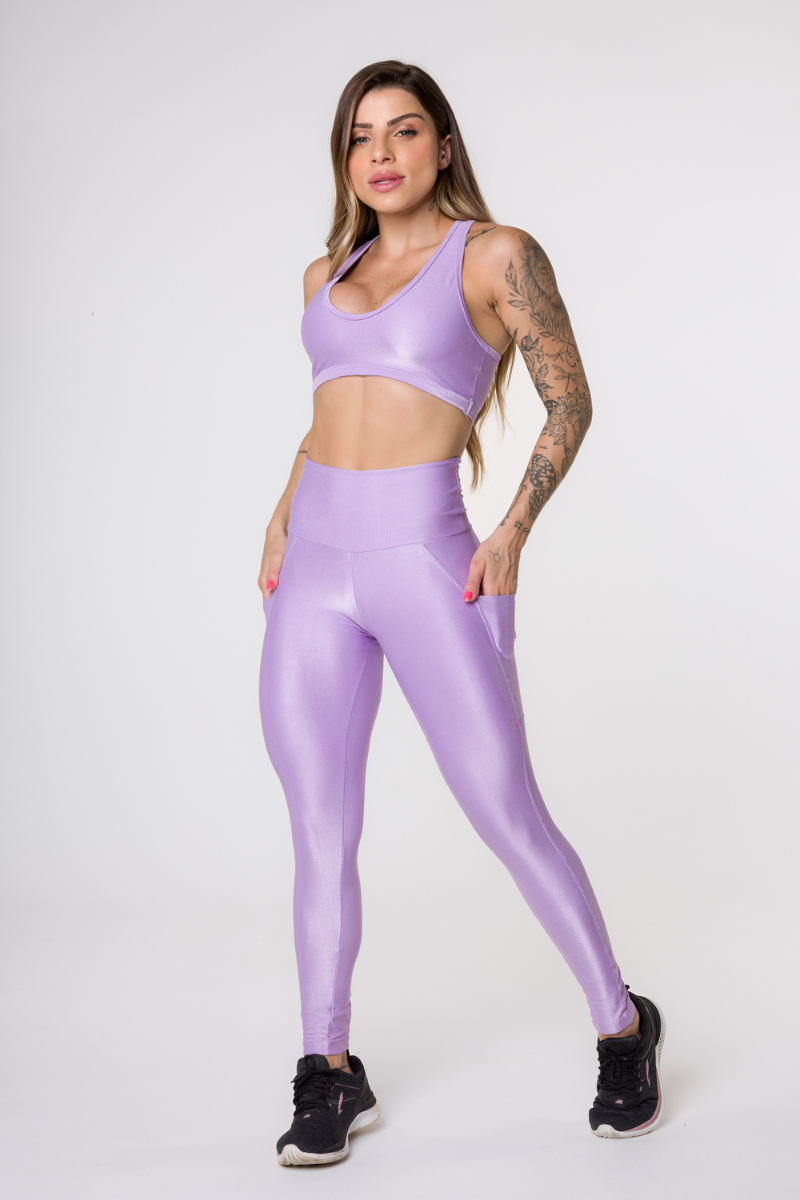 04 top fitness canelado com bojo removivel cruzado nas costas lilas