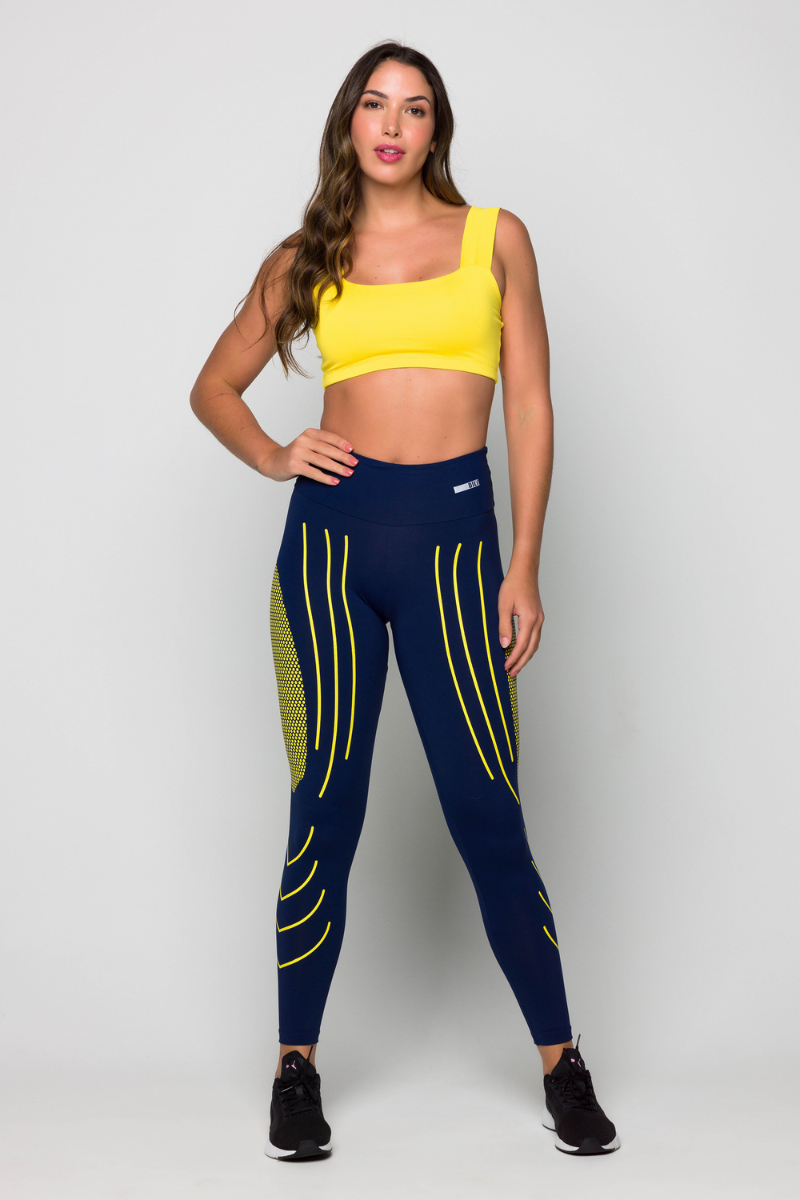 05 cropped top fitness poliamida faixa amarelo