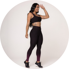 01 calca legging fitness jacquard degrade preto com malbec