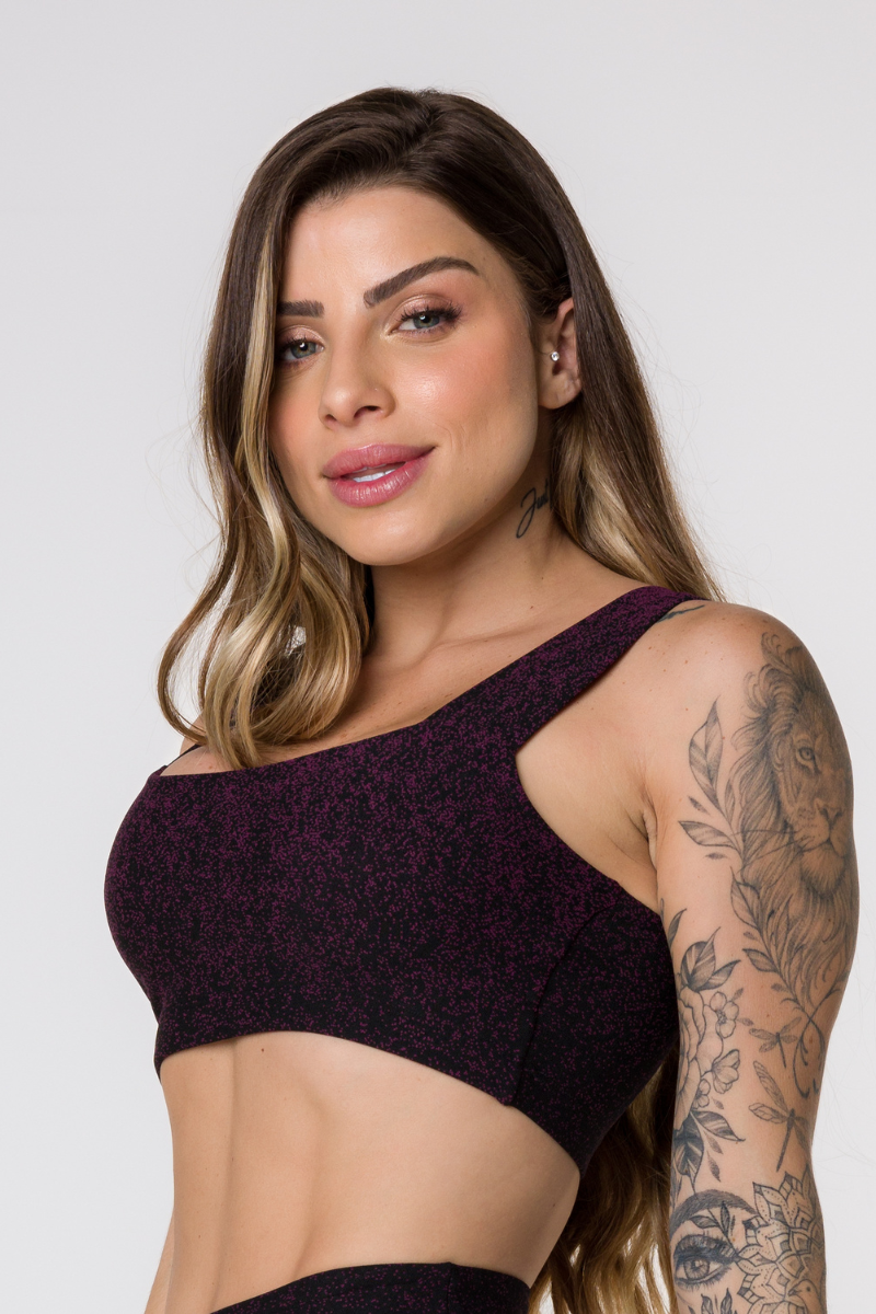 04 cropped fitness faixa jacquard degrade preto com malbec