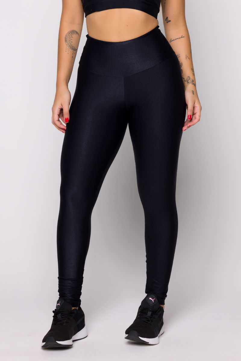 03 calca legging fitness wonder poliamida canelada basica preta