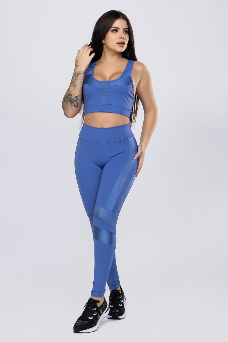 05 calca legging fitness poliamida com recortes em metalic blue boy